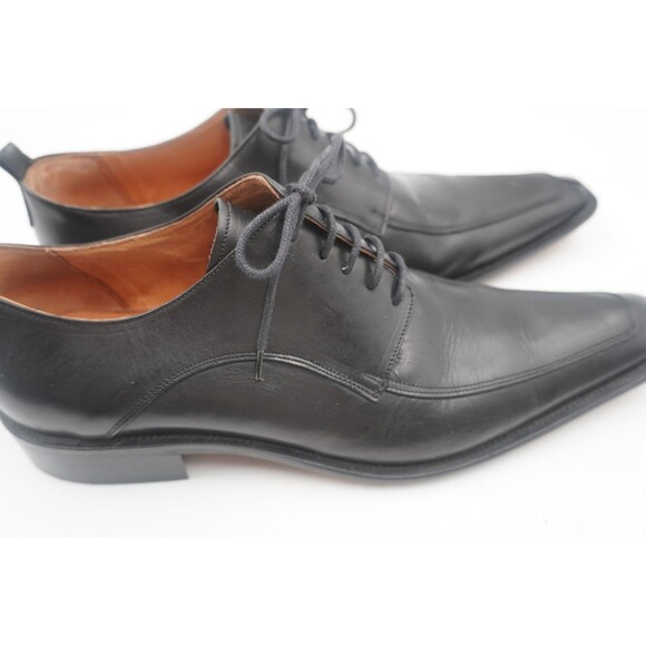 Flecs Black Italian Leather Derby Luxury Formal Business Sartorial Dress Shoe 43 main image 4
